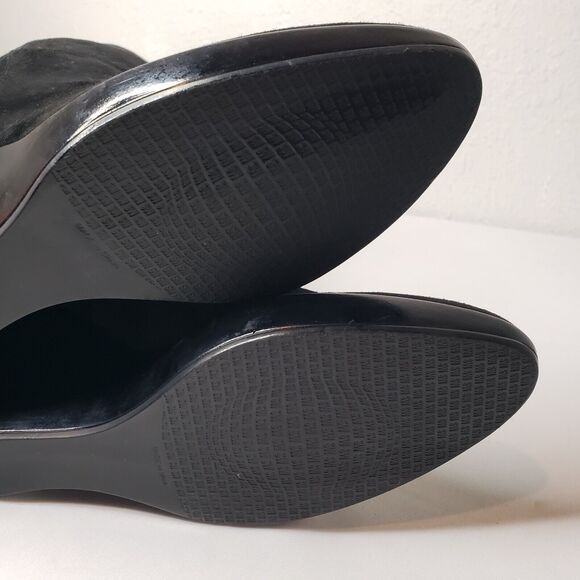 Stuart Weitzman Saratoga Over The Knee Black Suede Platform Wedge Boots Size 9 N - Picture 12 of 13